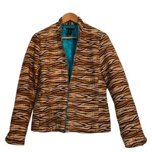 Silkland Women’s Silk Jacket Animal Pattern Size M